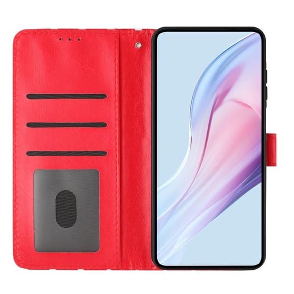 Oppo Find X9 Pro 5G Plånboksfodral Konstläder Polka Dot - Röd