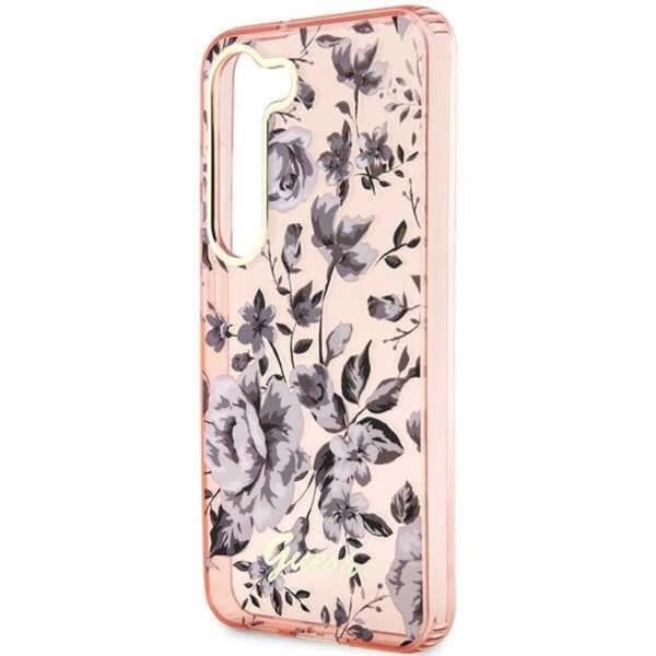 Guess Galaxy S23 Plus Mobilskal Flower Collection - Rosa Rosa