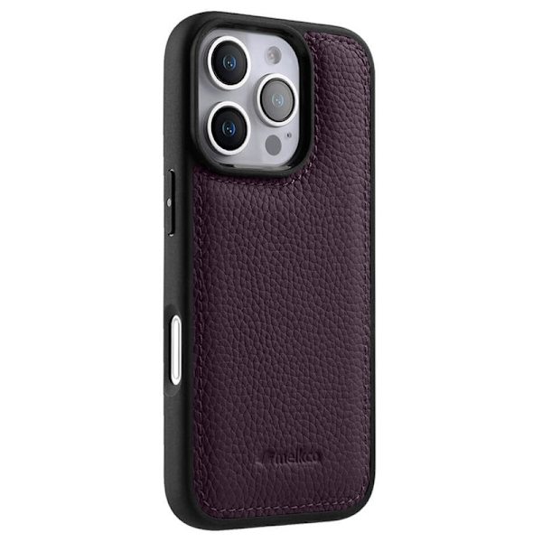 MELKCO Mobilskal till iPhone 16 Pro Max Äkta Läder PC Lila