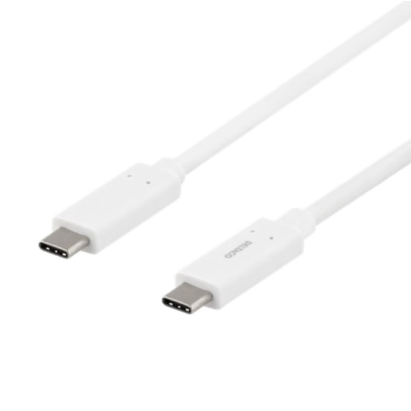 Deltaco USB-C til USB-C Kabel 0,5m 60W - Hvid
