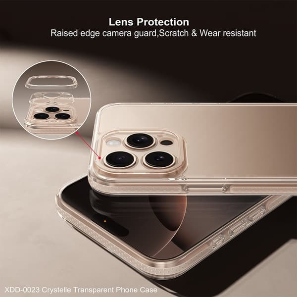 XUNDD Mobilskal till iPhone 16 Pro Max Klar Anti-Scratch Hård PC Transparent