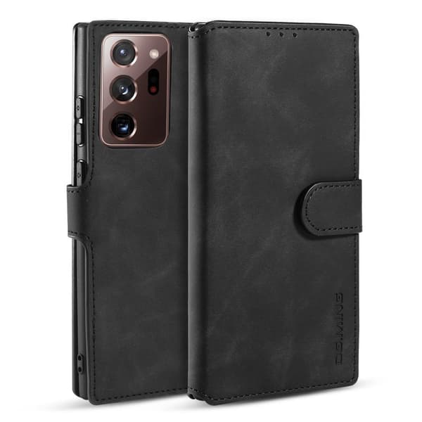 DG.MING Retro KonstläderPlånboksfodral Samsung Galaxy Note20 Ultra Svart