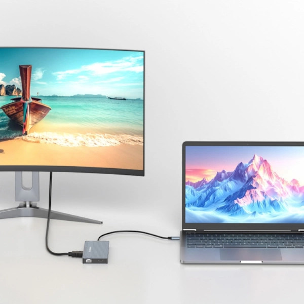 Wozinsky 14in1 Multifunktionell USB-C HUB med Kabel 0.15m Grå