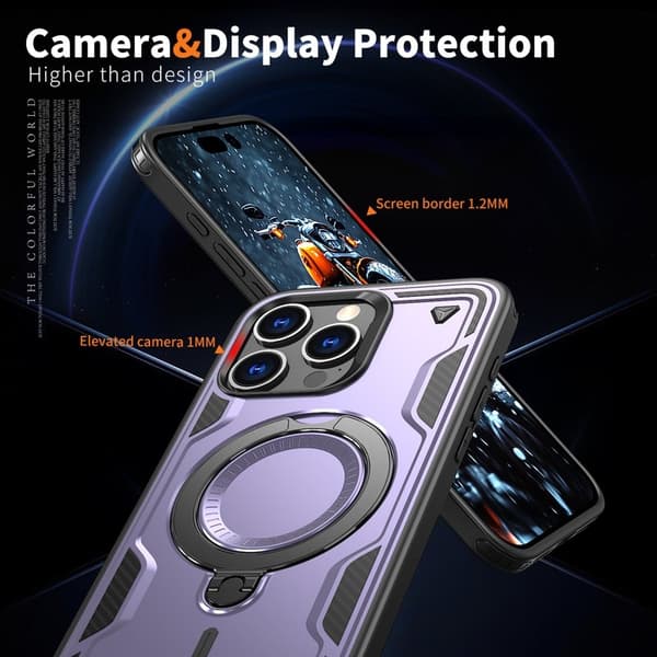 iPhone 15 Pro Max Skal Plast Militärt Skydd - Lila