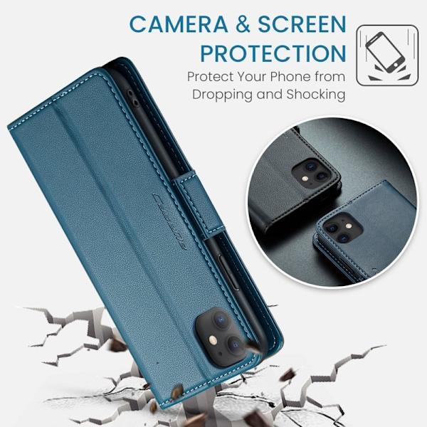 CASEME iPhone 11 Plånboksfodral Konstläder RFID-Skydd Blå