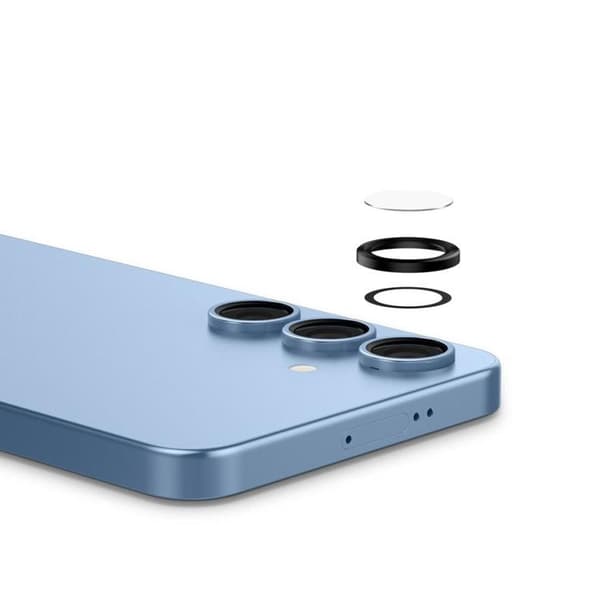 Spigen [2-Pack] Galaxy S25 Kameralinsskydd Härdat glas EZ Fit Black