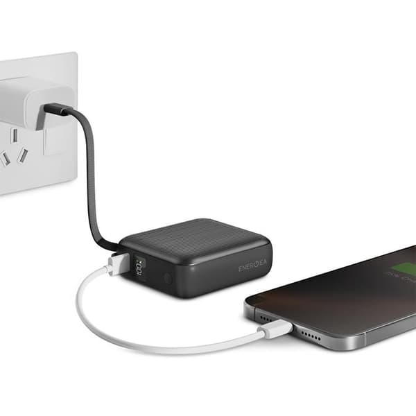 Energea PowerBank 10000mAh 35W USB-C Kabel - Grå Grå