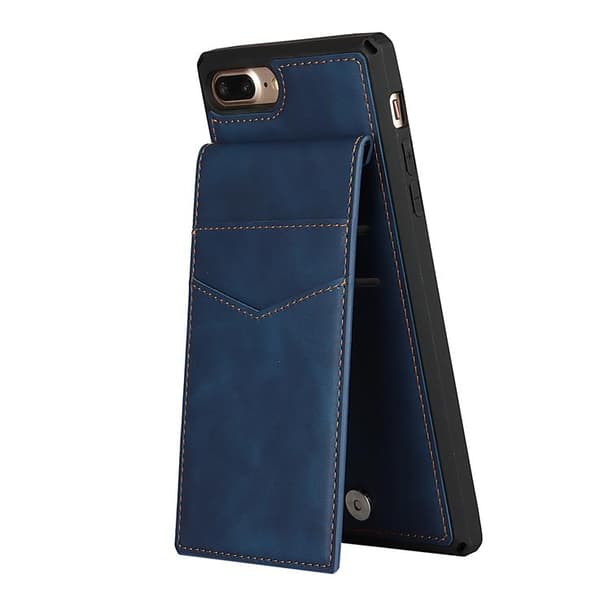 Skal med Kortplatser till iPhone 7/8 Plus - Blå Blue