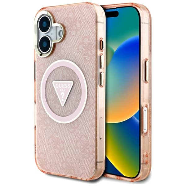 Guess Mobilskal till iPhone 16 Magsafe Glitter - Rosa Rosa