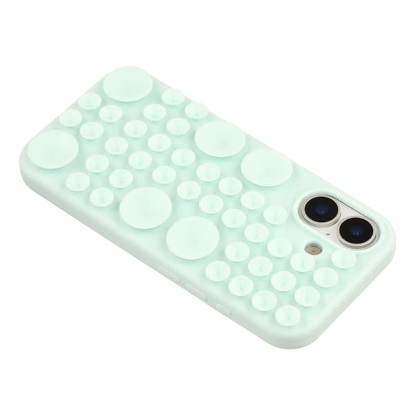 Mobilskal till iPhone 16 Sugkopp Silikon med Tygfoder - Grön Grön