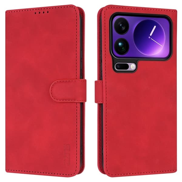 AZNS Xiaomi 17 Pro Plånboksfodral Konstläder - Röd