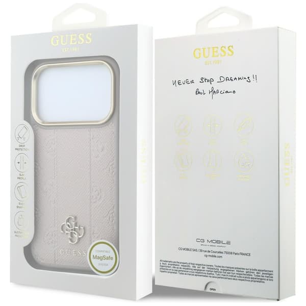 Guess Mobilskal För iPhone 18 Pro Max/17 Pro Max Magsafe Stripe Peony 4G Logo