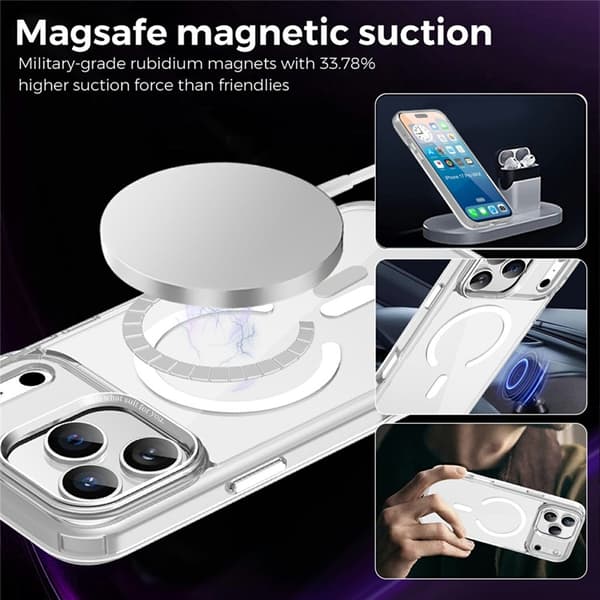 Mobilskal till iPhone 17 Pro MagSafe Transparent TPU+PC - Transparent Transparent