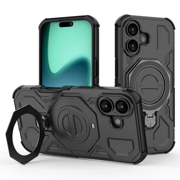 Mobilskal till iPhone 17 Rotating Kickstand - Svart Svart