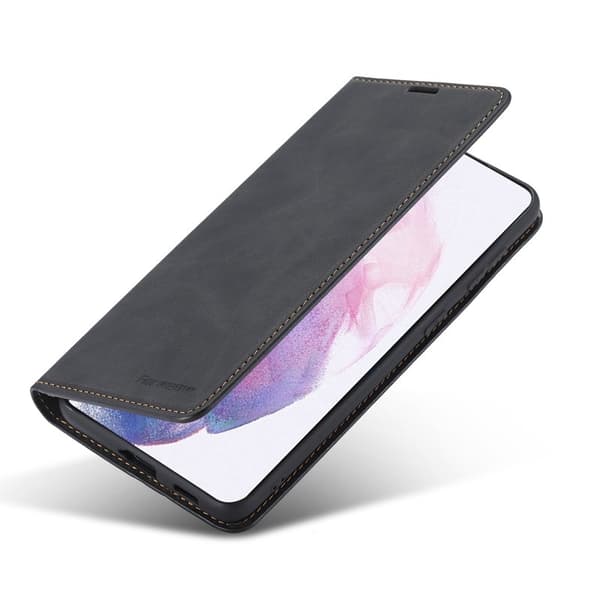 FORWENW Plånboksfodral för Samsung Galaxy S21 FE - Konstläder - Svart