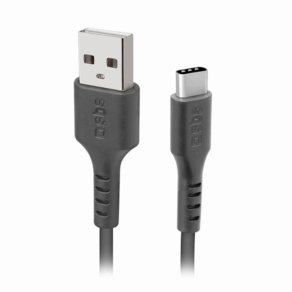 SBS USB-A - USB-C -kaapeli 1.5m - Musta Svart