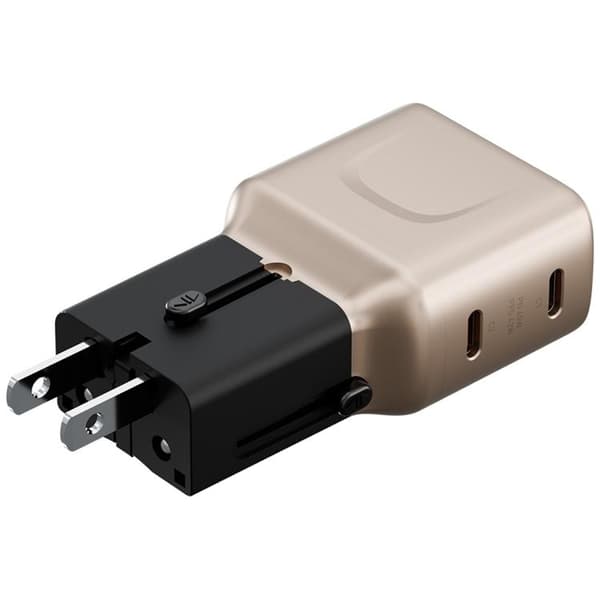 Energea Hurtigoplader 45W 2xUSB-C TravelGo - Guld Sort Guld