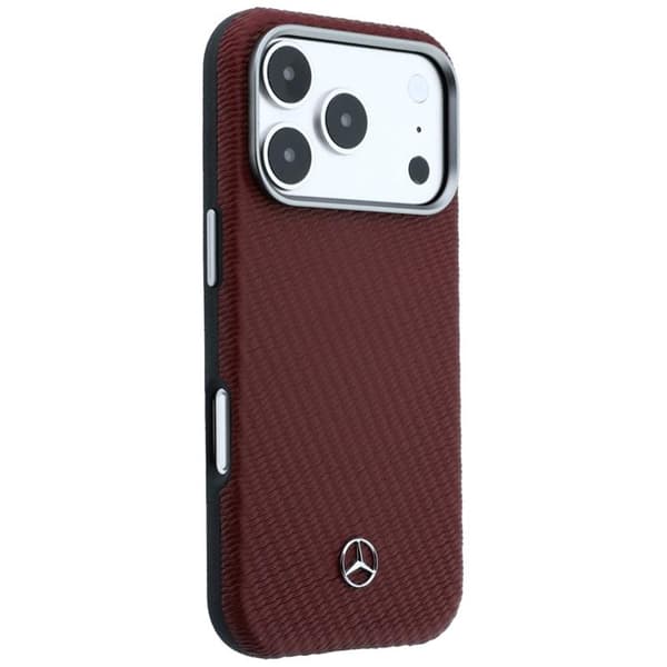 Mercedes Mobilskal för iPhone 17 Pro Max MagSafe Läder Wood Effect - Röd