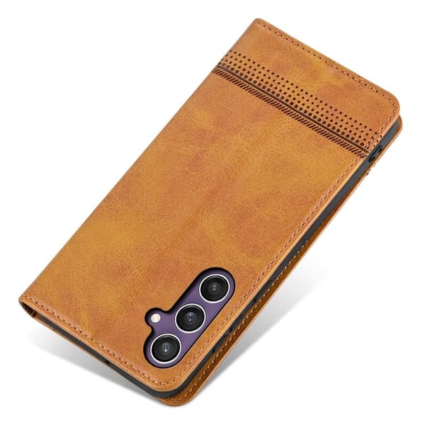 AZNS Samsung Galaxy S24 FE Plånboksfodral Konstläder - Brun
