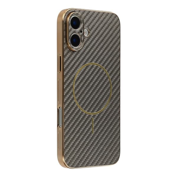 Mobilskal till iPhone 17 MagSafe Carbon Fiber Electroplated - Brun