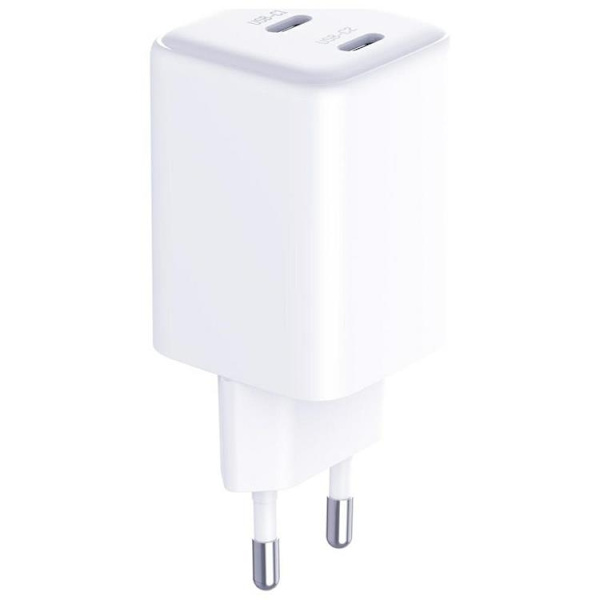 3MK Snabbladdare 45W 2xUSB-C QC4+ PPS 2C Super Fast - Vit Vit