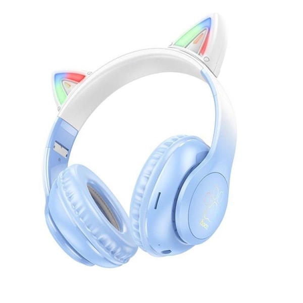 Hoco Bluetooth On-Ear hovedtelefoner Cat Ear - Krystalblå
