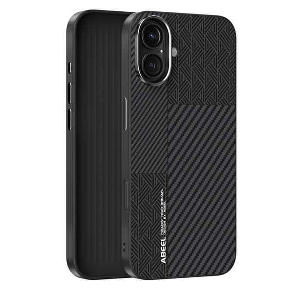 ABEEL Mobilskal till iPhone 16 Plus PC TPU Aluminium PU Läder - Textur 1