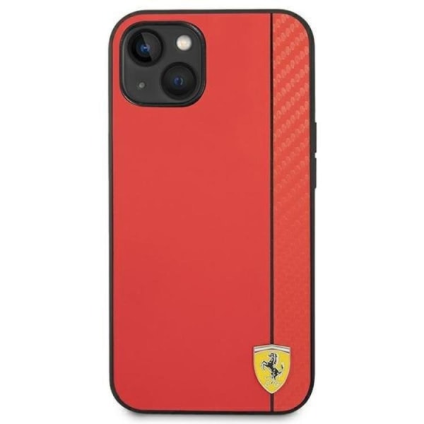 Ferrari iPhone 14 Plus -kuori hiilikuitu - Punainen