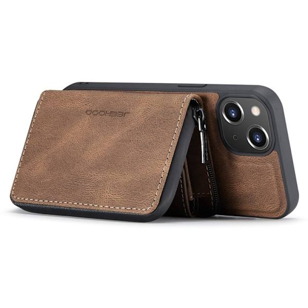 JEEHOOD Mobilskal till iPhone 14 Plus Shockproof KonstLäder Brun
