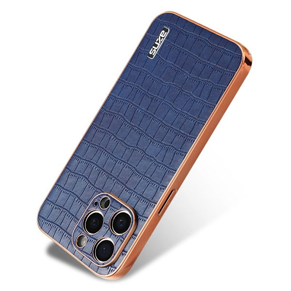 AZNS iPhone 14 Pro Max Plånboksfodral Konstläder - Blå