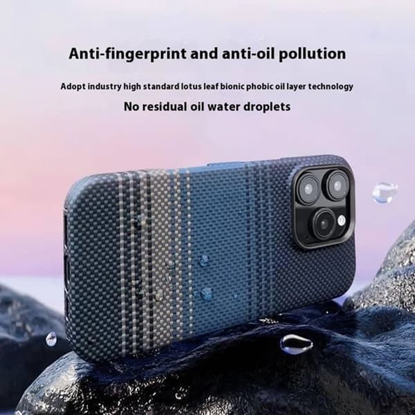 Mobilskal till iPhone 16 Pro Max Magsafe Aramid Fiber Gradient - Blå Blå