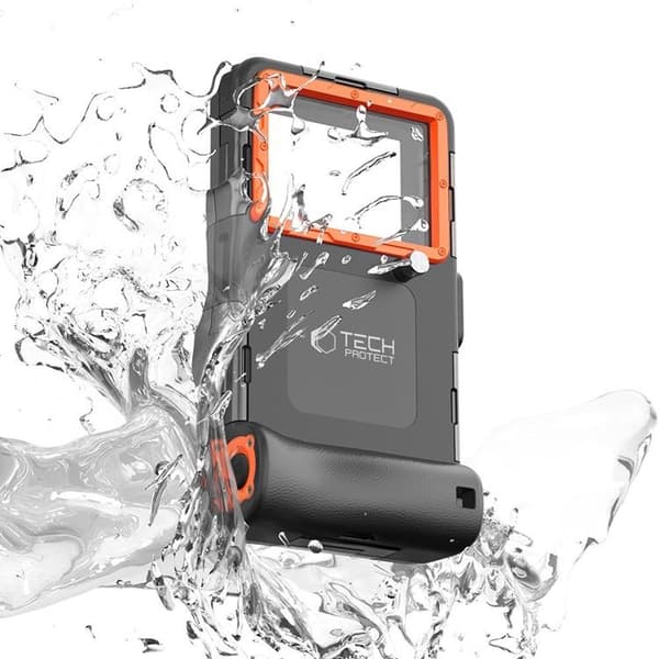 Tech-Protect Universala Vattentät Mobilväskor Diving - Svart/Orange Svart