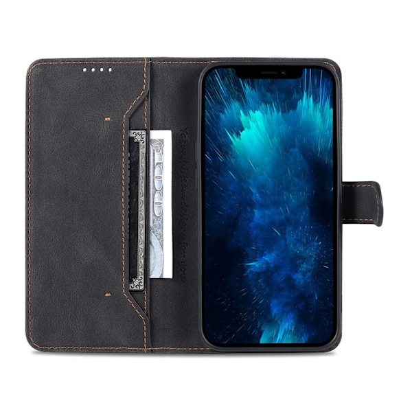 AZNS iPhone 13 Pro Max Plånboksfodral i Konstläder - Svart