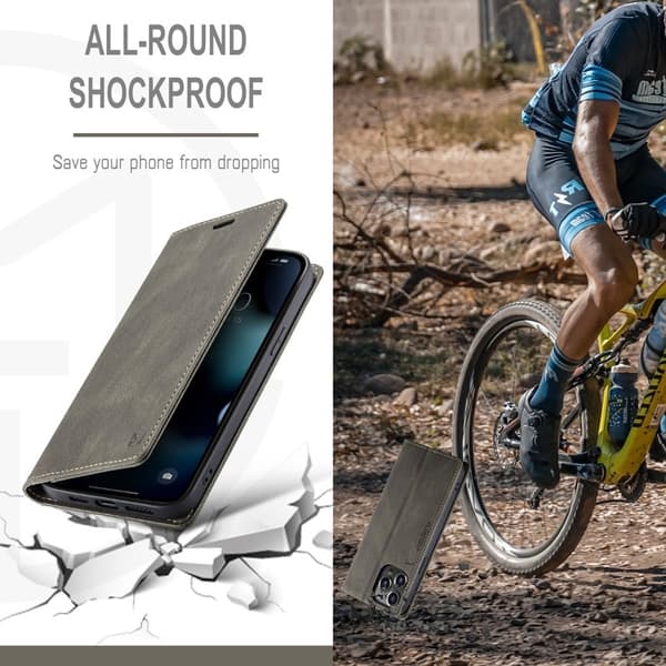 AUTSPACE A01 Mobilskal till iPhone 13 Pro KonstLäder - Brun