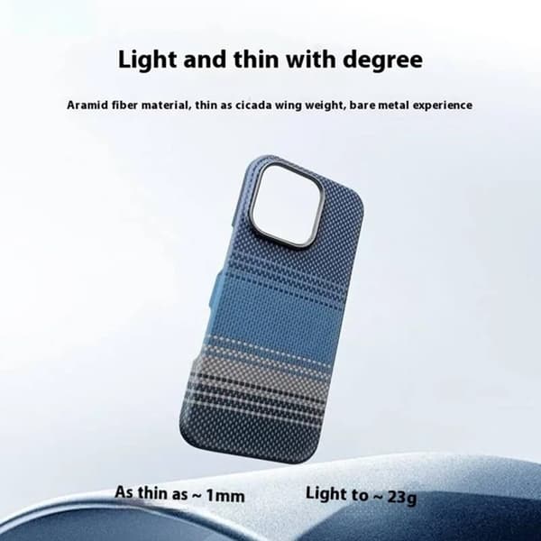 Mobilskal till iPhone 16 Pro Magsafe Aramid Fiber Gradient - Blå