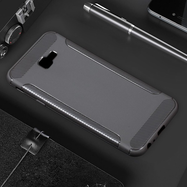 Carbon Brushed Mobilskal till Samsung Galaxy J4 Plus - Grå grå