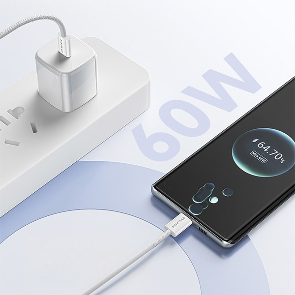 AWEI CL-219T Kabel USB-C–USB-C 60W iPhone 15 - Svart