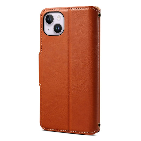 DENIOR iPhone 15 Plus Plånboksfodral i Konstläder - Brun