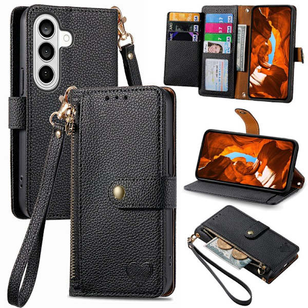 Plånboksfodral för Samsung Galaxy S26 Plus RFID Blocking - Svart