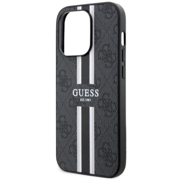 Guess iPhone 14 Pro -puhelinkotelo MagSafe 4G Printed Stripes Musta Black