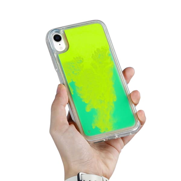 Liquid Neon Sand cover til iPhone XR - Grøn Green