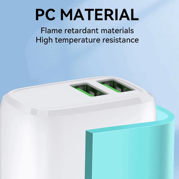 Wozinsky Väggladdare CUWCW 2.4A 2 x USB-A - Vit Vit