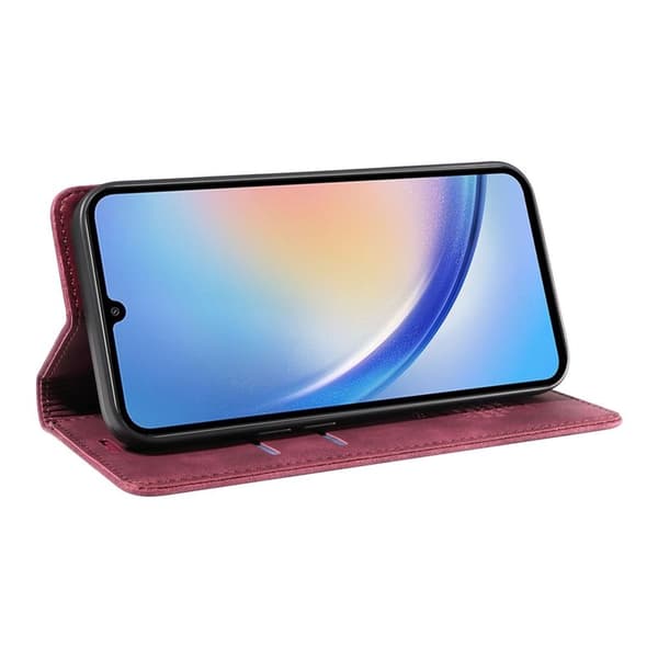 BETOPNICE 003 Samsung Galaxy A34 5G Plånboksfodral Konstläder - Röd