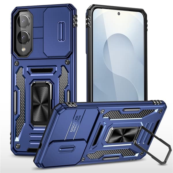 Mobilskal till Galaxy S25 Edge Kickstand Slide - Marinblå Blå