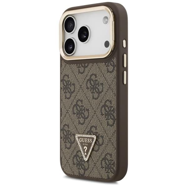 Guess Mobilskal till iPhone 17 Pro MagSafe Triangle Logo & Stand Brun
