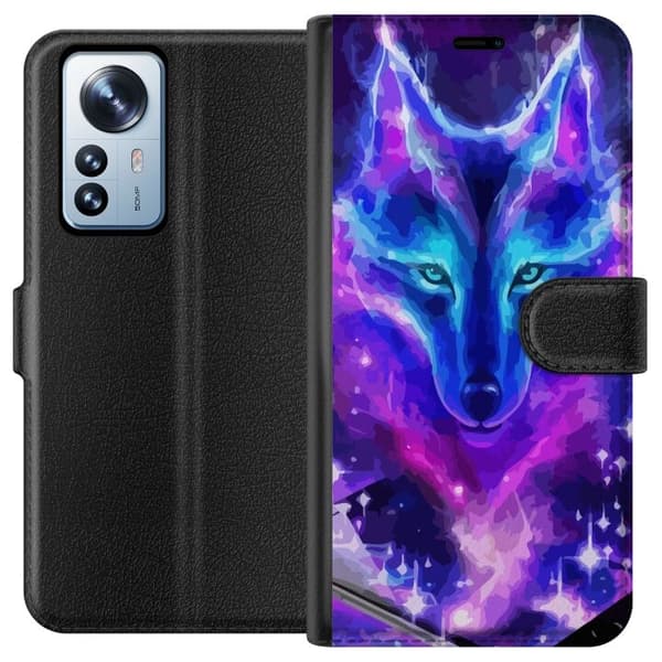 Plånboksfodral till Xiaomi 12 Pro med Neon Varg