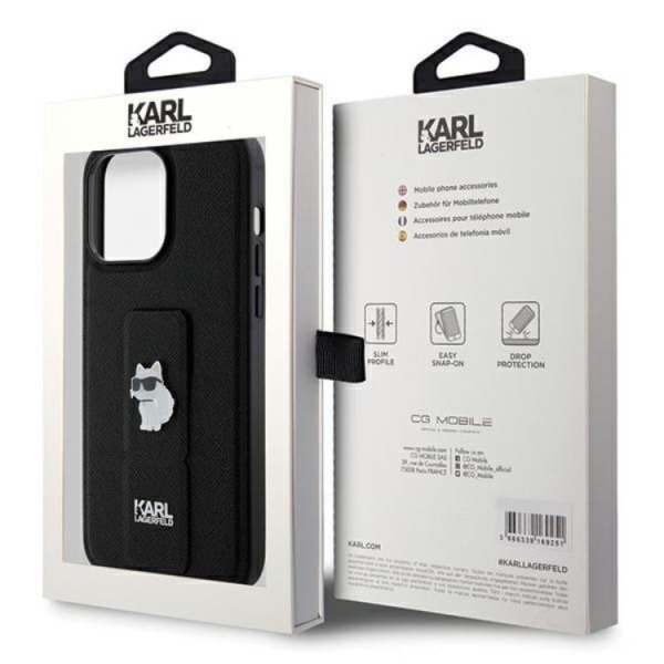 KARL LAGERFELD iPhone 13 Pro/13 Mobiilikuori Gripstand Pins - Musta