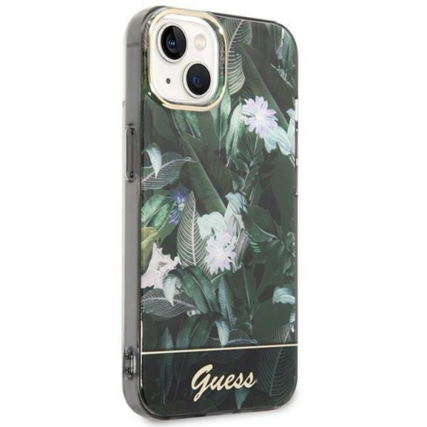 GUESS iPhone 14 Plus -kotelo Jungle Collection - Vihreä