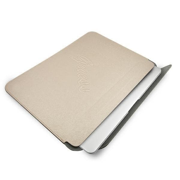 Guess Saffiano Script Computer Sleeve 13\" - Guld Yellow