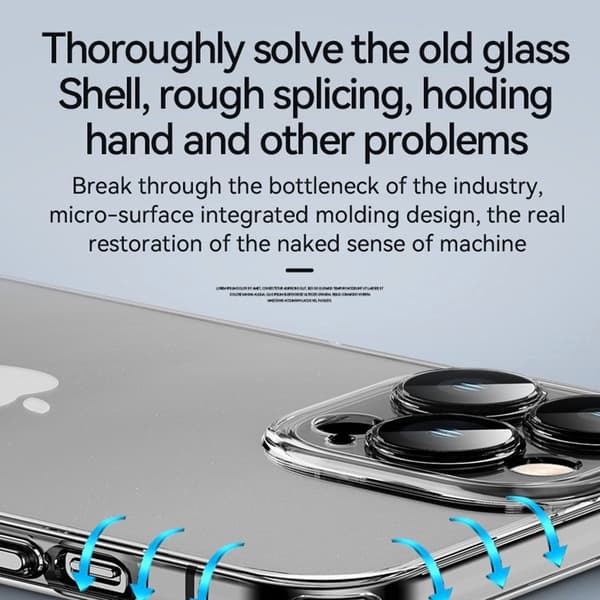 SULADA Crystal Steel Series Mobilskal till iPhone 15 Pro TPU+Glas Transparent